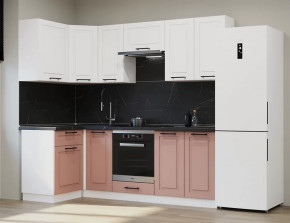 Кухонный угловой гарнитур Аликанте арт.9, 1200х2400 мм, Шарли Pink/Шарли белый в Тюмени - mebel-tymen.ru | фото