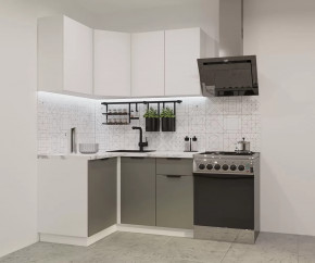 Кухонный угловой гарнитур арт.1, 1200x1400 мм, Фаска/Тальк/Обсидиан в Тюмени - mebel-tymen.ru | фото