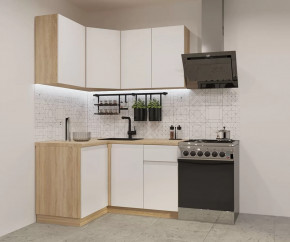 Кухонный угловой гарнитур арт.1, 1200x1400 мм, Лайн/Тальк в Тюмени - mebel-tymen.ru | фото