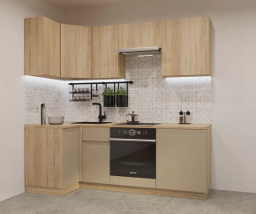 Кухонный угловой гарнитур арт.10, 1000x2200 мм, Лайн/Дуб сонома/Пикрит в Тюмени - mebel-tymen.ru | фото