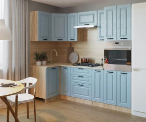 Кухонный угловой гарнитур арт.11, 1000x2400 мм, Роял Вуд Голубой/Вегас в Тюмени - mebel-tymen.ru | фото