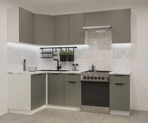 Кухонный угловой гарнитур арт.11, 1200x2400 мм, Фаска/Обсидиан в Тюмени - mebel-tymen.ru | фото