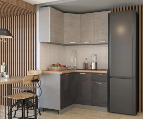 Кухонный угловой гарнитур арт.11 ЛОФТ, 1200x1400 мм, Бетон светлый/Бетон тёмный в Тюмени - mebel-tymen.ru | фото