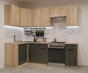 Кухонный угловой гарнитур арт.12, 1200x2400 мм, Фаска/Дуб сонома/Бетон темный в Тюмени - mebel-tymen.ru | фото