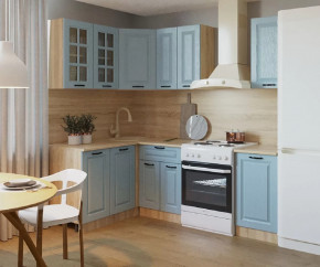 Кухонный угловой гарнитур арт.12, 1400x1600 мм, Роял Вуд Голубой/Вегас в Тюмени - mebel-tymen.ru | фото