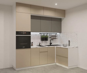 Кухонный угловой гарнитур арт.19, 2400x1400 мм, Лайн/Пикрит/Обсидиан в Тюмени - mebel-tymen.ru | фото