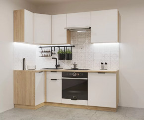 Кухонный угловой гарнитур арт.2, 1000x2200 мм, Фаска/Тальк в Тюмени - mebel-tymen.ru | фото