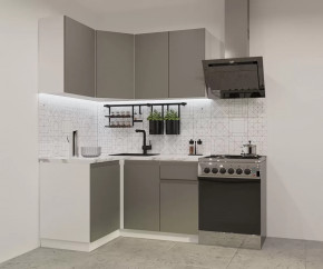 Кухонный угловой гарнитур арт.2, 1200x1400 мм, Лайн/Обсидиан в Тюмени - mebel-tymen.ru | фото