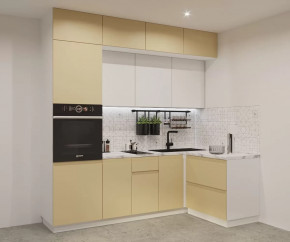 Кухонный угловой гарнитур арт.20, 2400x1400 мм, Лайн/Стамбул/Тальк в Тюмени - mebel-tymen.ru | фото