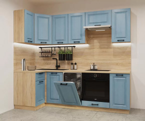 Кухонный угловой гарнитур арт.21, 1000x2450 мм, Роял Вуд Голубой/Вегас в Тюмени - mebel-tymen.ru | фото
