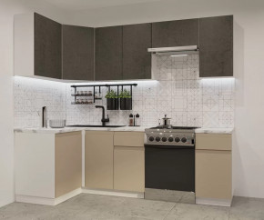 Кухонный угловой гарнитур арт.33, 1200x2400 мм, Лайн/Бетон темный/Пикрит в Тюмени - mebel-tymen.ru | фото