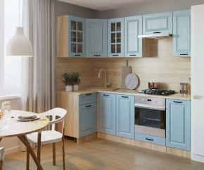 Кухонный угловой гарнитур арт.5, 1000x2400 мм, Роял Вуд Голубой/Вегас в Тюмени - mebel-tymen.ru | фото
