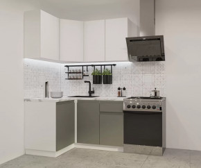 Кухонный угловой гарнитур арт.5, 1200x1400 мм, Лайн/Тальк/Обсидиан в Тюмени - mebel-tymen.ru | фото