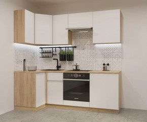 Кухонный угловой гарнитур арт.7, 1000x2200 мм, Лайн/Тальк в Тюмени - mebel-tymen.ru | фото