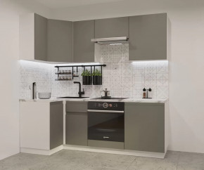 Кухонный угловой гарнитур арт.8, 1000x2200 мм, Лайн/Обсидиан в Тюмени - mebel-tymen.ru | фото