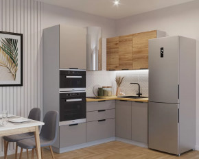 Кухонный угловой гарнитур арт.8, 2000x1400 мм, Обсидиан/Рустик натур в Тюмени - mebel-tymen.ru | фото