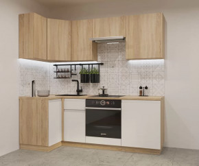 Кухонный угловой гарнитур арт.9, 1000x2200 мм, Лайн/Дуб сонома/Тальк в Тюмени - mebel-tymen.ru | фото