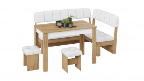 Кухонный уголок «Альфа» Дуб крафт золотой/Белый кожзам в Тюмени - mebel-tymen.ru | фото