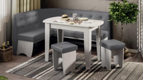 Кухонный уголок «Барселона» Дуб крафт белый, Микровелюр Duna Steel в Тюмени - mebel-tymen.ru | фото