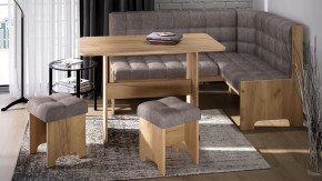 Кухонный уголок «Флорида» Дуб Крафт золотой, Микровелюр Wellmart Latte в Тюмени - mebel-tymen.ru | фото