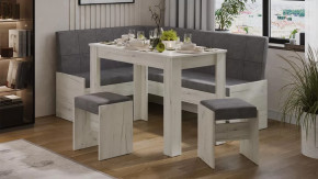 Кухонный уголок «Пекин» Дуб крафт белый, Микровелюр Duna Steel в Тюмени - mebel-tymen.ru | фото