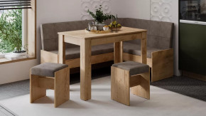 Кухонный уголок «Пекин» Дуб Крафт золотой, Микровелюр Duna Stone в Тюмени - mebel-tymen.ru | фото