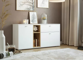 ЛАНС К101 Комод (ш1314*г430*в647мм), ЛДСП БЕЛЫЙ-дуб бунратти/белый (МП) в Тюмени - mebel-tymen.ru | фото