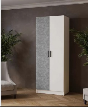 ЛАРС Шкаф комбинированный 0,8 без зеркала (ш800*г510*в2100мм), ЛДСП Белый/Ателье светлое в Тюмени - mebel-tymen.ru | фото