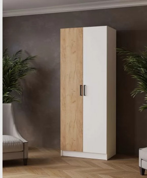 ЛАРС Шкаф комбинированный 0,8 без зеркала (ш800*г510*в2100мм), ЛДСП Белый/Дуб крафт золотой в Тюмени - mebel-tymen.ru | фото