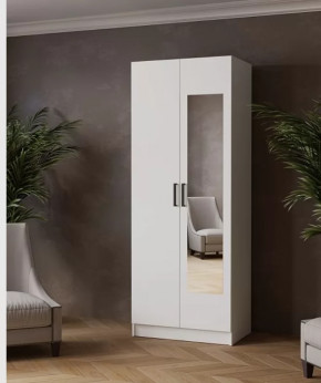 ЛАРС Шкаф комбинированный 0,8 с зеркалом (ш800*г510*в2100мм), ЛДСП Белый в Тюмени - mebel-tymen.ru | фото