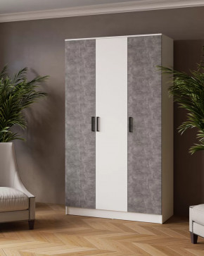 ЛАРС Шкаф комбинированный 1,2 без зеркала (ш1200*г510*в2100мм), ЛДСП Белый/Ателье светлое в Тюмени - mebel-tymen.ru | фото