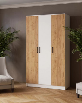 ЛАРС Шкаф комбинированный 1,2 без зеркала (ш1200*г510*в2100мм), ЛДСП Белый/Дуб крафт золотой в Тюмени - mebel-tymen.ru | фото