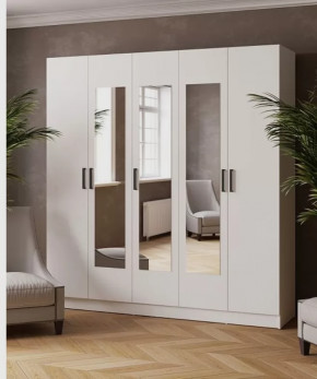 ЛАРС Шкаф комбинированный 2,0 с зеркалом (ш2000*г510*в2100мм), ЛДСП Белый в Тюмени - mebel-tymen.ru | фото