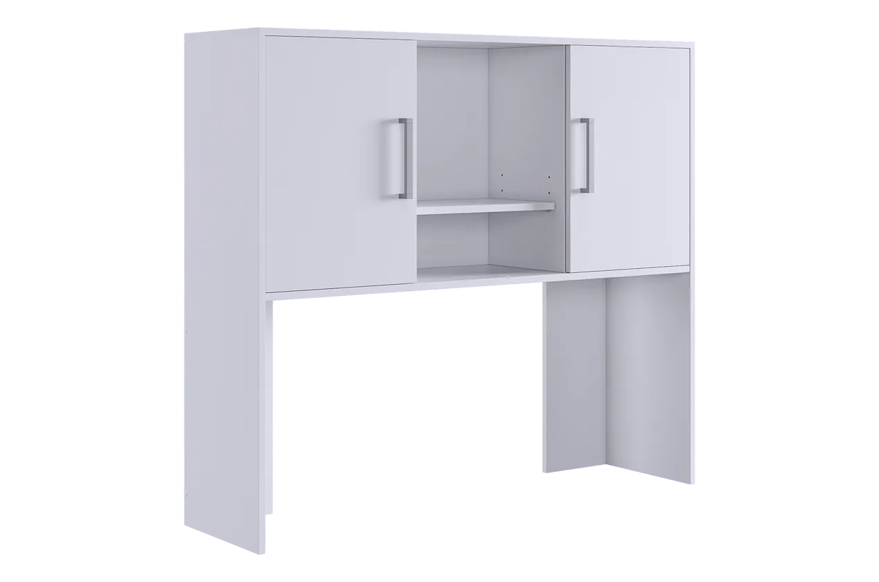 Надстройка стола компьютерного 1200 Лайт-2 белый/белый в Тюмени - mebel-tymen.ru | фото