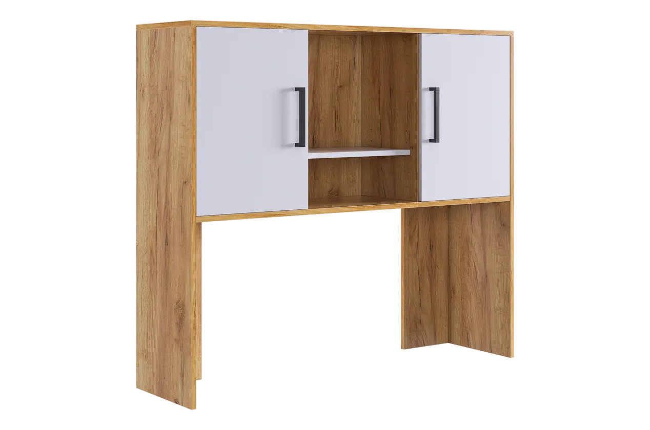 Надстройка стола компьютерного 1200 Лайт-2 дуб крафт золотой/белый в Тюмени - mebel-tymen.ru | фото