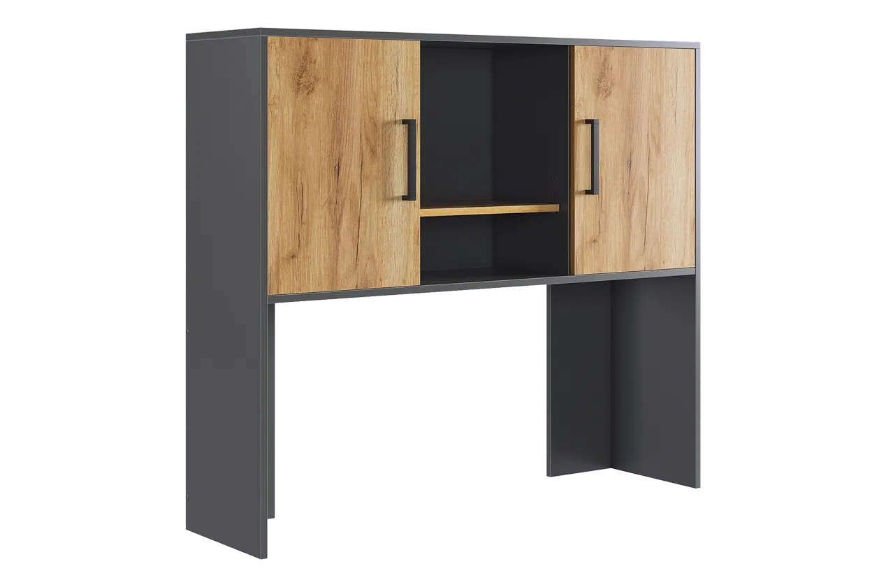 Надстройка стола компьютерного 1200 Лайт-2 графит/дуб крафт золотой в Тюмени - mebel-tymen.ru | фото