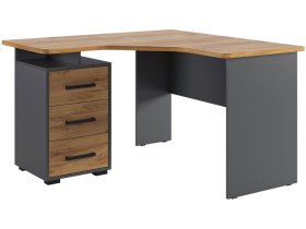 Стол компьютерный 1200 угловой Лайт-2 графит/дуб крафт золотой в Тюмени - mebel-tymen.ru | фото