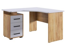 Стол компьютерный 1200 угловой Лайт-2 дуб крафт золотой/белый в Тюмени - mebel-tymen.ru | фото