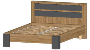 Ленора Кровать 1400 Дуб вотан/Графит в Тюмени - mebel-tymen.ru | фото