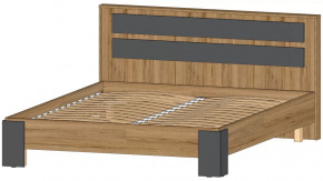Ленора Кровать 1600 Дуб вотан/Графит в Тюмени - mebel-tymen.ru | фото