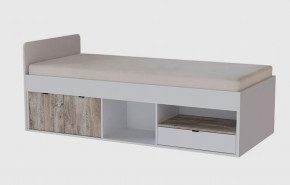 ЛИНЦ Кровать (ш2032*г936*в800мм), ЛДСП Белый/Дуб юкон в Тюмени - mebel-tymen.ru | фото