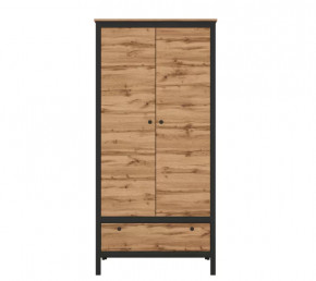 LOFT шкаф SZF2D1S (Дуб вотан/Черный) в Тюмени - mebel-tymen.ru | фото