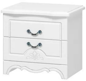 ЛОТОС ЛАК Тумба прикроватная 2 ящика Белый в Тюмени - mebel-tymen.ru | фото