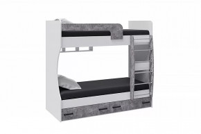 ЛЮЧИЯ Кровать двухъярусная с 2мя ящ.(с/м 800*1860мм), ЛДСП Белый/ЛДСП Ателье светлое НАСТИЛ в Тюмени - mebel-tymen.ru | фото