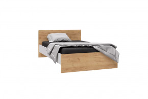 ЛЮЧИЯ Кровать (сп/м 1200*2000мм), ЛДСП Белый/ЛДСП Дуб крафт золотой НАСТИЛ в Тюмени - mebel-tymen.ru | фото