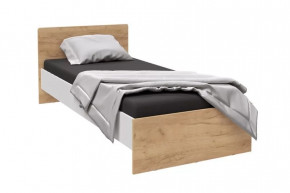 ЛЮЧИЯ Кровать (сп/м 900*2000мм), ЛДСП Белый/ЛДСП Дуб крафт золотой НАСТИЛ в Тюмени - mebel-tymen.ru | фото