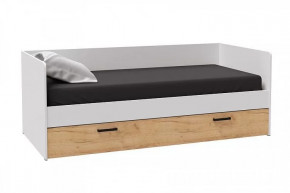 ЛЮЧИЯ Кровать универсальная с ящ. (сп/м 900*2000мм), ЛДСП Белый/ЛДСП Дуб крафт золотой НАСТИЛ в Тюмени - mebel-tymen.ru | фото