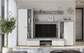 Мебель для гостиной МГС-5 Цемент светлый/Белый в Тюмени - mebel-tymen.ru | фото