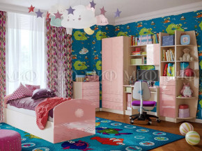 Модульная детская Юниор-2 Розовый металлик в Тюмени - mebel-tymen.ru | фото