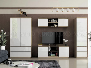 Модульная гостиная Челси Белый глянец холодный, сонома в Тюмени - mebel-tymen.ru | фото